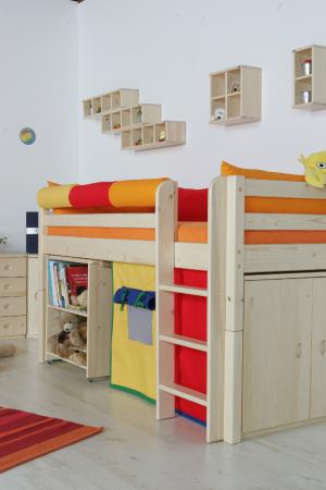 Zvýšené jednolůžko D905 se svislým nebo šikmým žebříkem