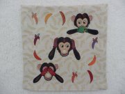 Povlak na polštářek - Tři opičky